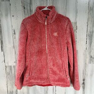 The North Face Women’s Fuzzy Osito Full Zip Jacket Size XL In Coral/White